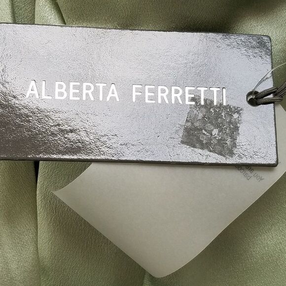 Alberta Ferretti Cowl Neck Evening Gown Dress Green Size 8 US / 44 IT NWT $2650 - Picture 9 of 14